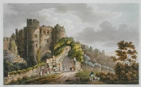 Carisbrook Castle, from 'The Isle of Wight Illustrated, in a Series of Coloured Views', engraved by published