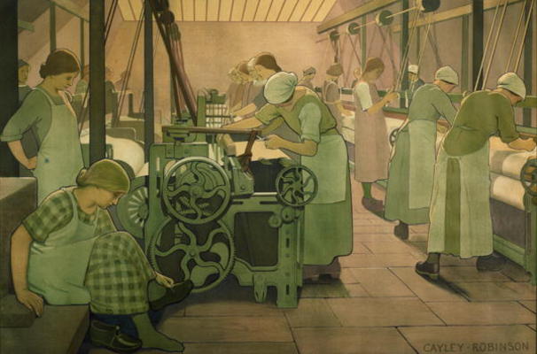 British Industries - Cotton, c.1923/4 (LMS Poster) von Frederick Cayley Robinson