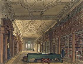 Interior of the Library of Christ Church, illustration from the 'History of Oxford', engraved by Jos 14th