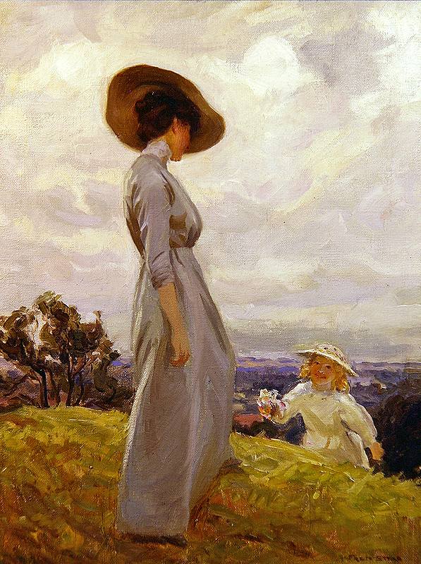 Climbing up the Hillside (oil on canvas)  von Frederick Stead