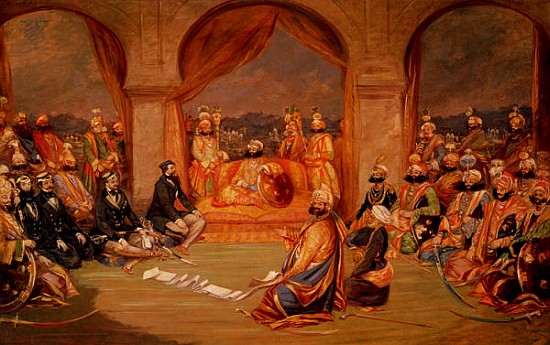 Durbar at Udaipur, Rajasthan von Frederick Christian Jnr. Lewis