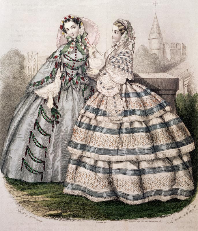 Day Dress for 1858; engraved by Barreau von French School