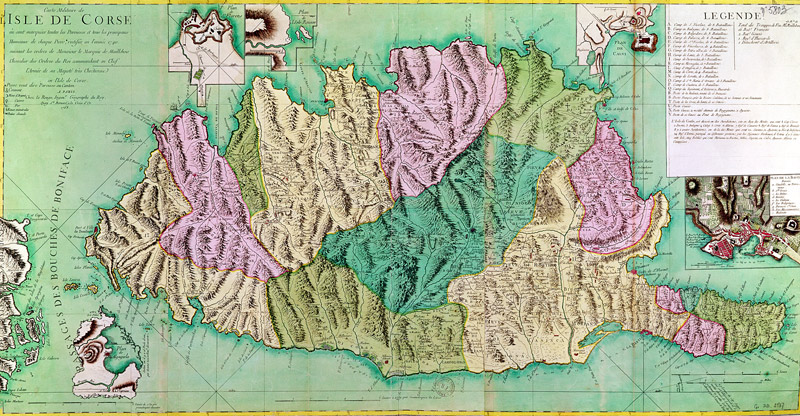 Military map of Corsica von French School