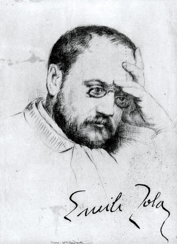 Portrait of Emile Zola (1840-1902) von French School