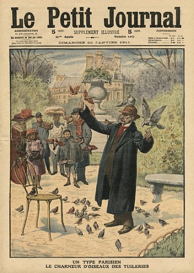 A Parisian type, the bird charmer of the Tuileries, illustration from ''Le Petit Journal'', suppleme von French School