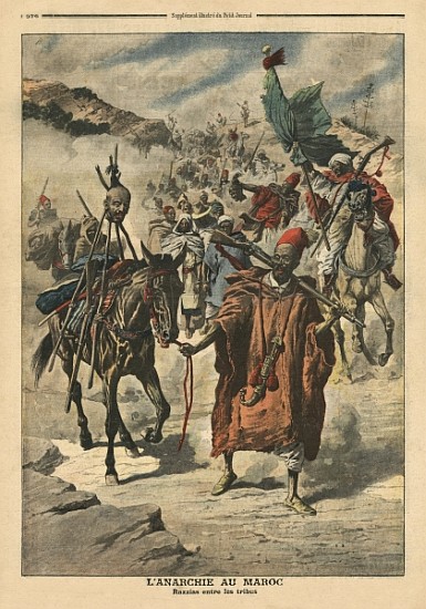 Anarchy in Morocco, plundering between tribes, illustration from ''Le Petit Journal'', supplement il von French School