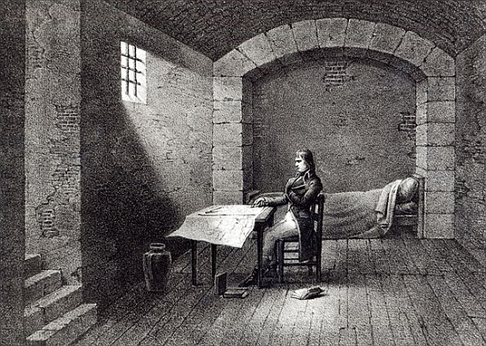 Brigadier-General Bonaparte in prison in the Fort Carre in Nice; engraved by Jean-Baptiste Jobard (1 von French School