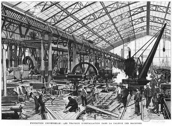 Building site of the Galerie des Machines at the Universal Exhibition of 1889, Paris, April 1889 von French School