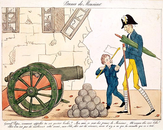 Caricature of Charles X (1757-1836) and the Henri (1820-83) Duc de Bordeaux, 25th July 1830 von French School