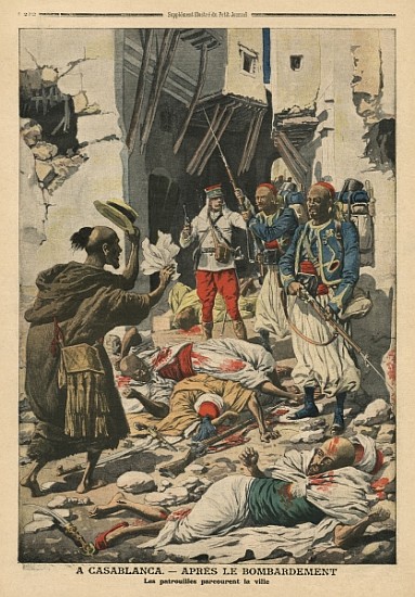 Casablanca after the bombing, illustration from ''Le Petit Journal'', supplement illustre, 25th Augu von French School
