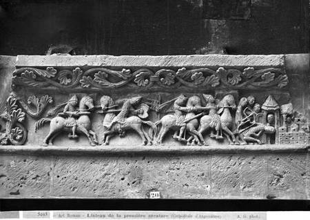 Cathedral of St. Peter in Angouleme, lintel detail on the west facade depicting scenes inspired by ' von French School