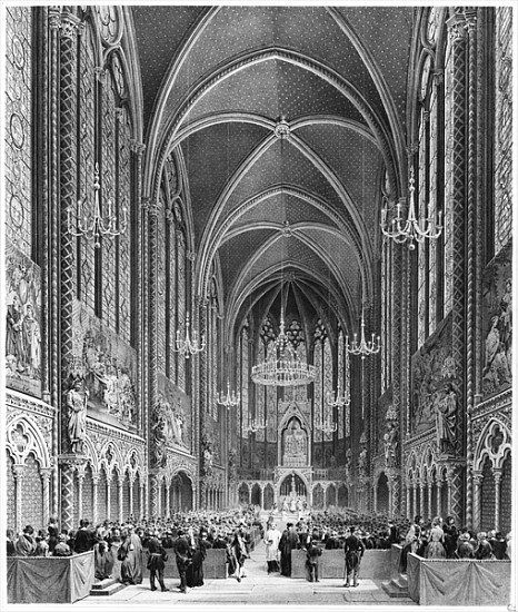 Celebration of the mass for the magistrature at the Sainte Chapelle, c.1849 von French School