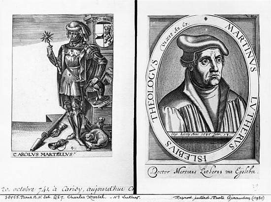 Charles Martel (688-741) and Martin Luther (1483-1546) von French School