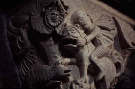 David Slaying the Lion (detail of a capital) von French School
