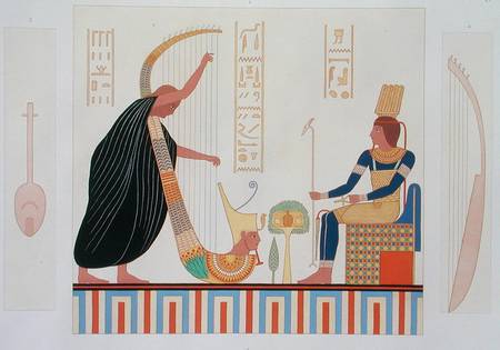 Decoration from the Room of the Harps, East Tomb, Byban el Molouk, Thebes, Volume II, plate 91 from von French School