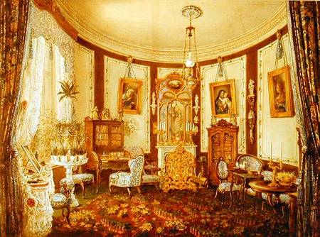 Drawing room of the Chateau de Sache von French School