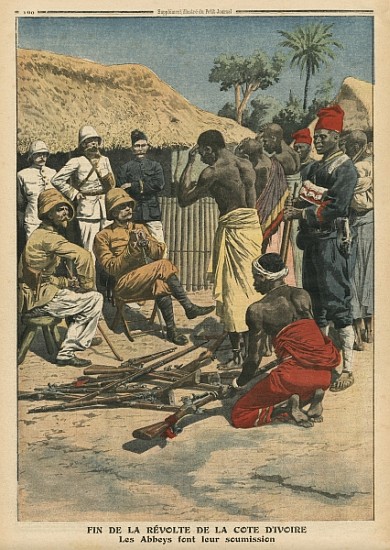End of the revolt of the Cote d''Ivoire, the Abbeys surrendering to commander Nogues von French School