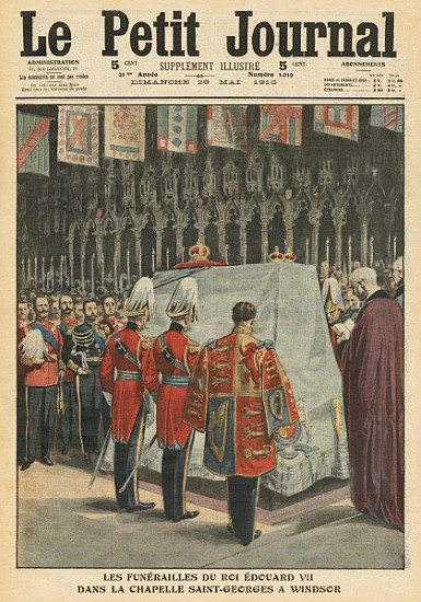 Funeral of King Edward VII in St. George''s chapel at Windsor, illustration from ''Le Petit Journal' von French School