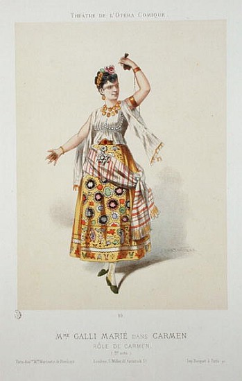 Galli Marie in the role of Carmen in ''Carmen'' Georges Bizet (1840-75) von French School