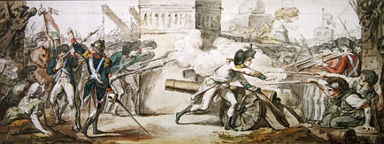 Heroic death of Desilles in his attempt to stop the battle during the Mutiny of Nancy 31 August 1790 von French School