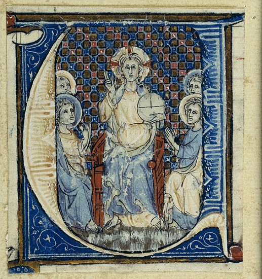Historiated initial ''U'' depicting a Christ in Majesty, c.1320-30 von French School