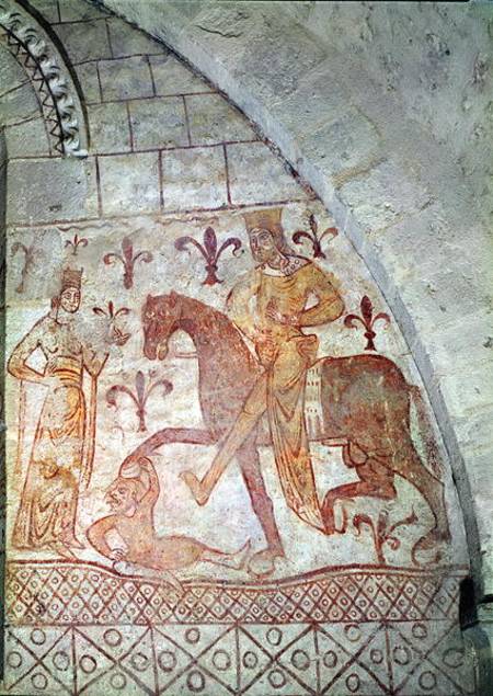 Hugues IX (c.1163-1219) Lusignan defeating Nur al-Din (1116-74) in Syria von French School