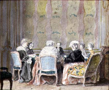 Interior with Ladies Playing Cards von French School