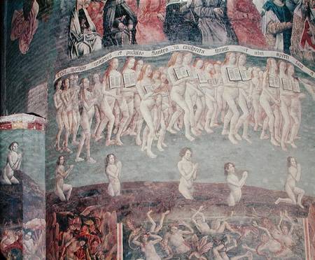 The Last Judgement: The resurrected carrying the book of their life around their necks  (detail) von French School