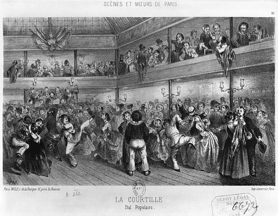 La Courtille, popular dance; engraved by Yves (19th century) von French School