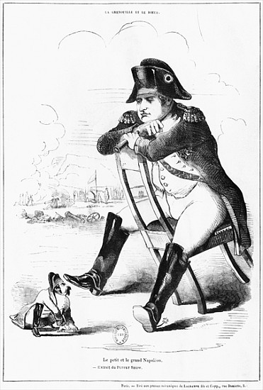 La Grenouille et le Boeuf : The Small and the Large Napoleon I, caricature from ''The Puppet Show'' von French School