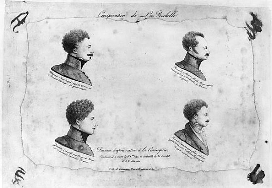 La Rochelle plot, portraits of the four sergeants, after 1822 von French School