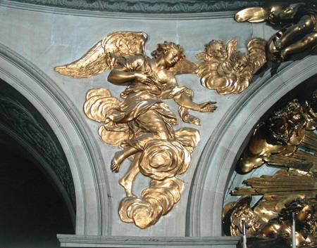 Louis XIV style angel, from the arch on the left of the High Altar in the Chapel von French School