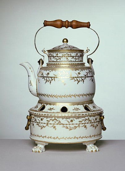 Louis XVI porcelain kettle and stand made in Paris, c.1775-91 (porcelain) von French School