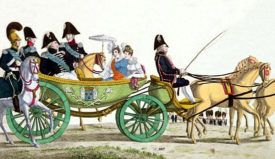 Louis XVIII (1755-1824) and his Family Reviewing the Royal Troops at the Champ de Mars, 20th June 18 von French School