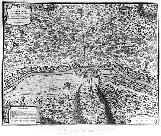 Lutetia or the first plan of Paris, taken from Caesar, Strabo, Emperor Julian and Ammianus Marcellin von French School