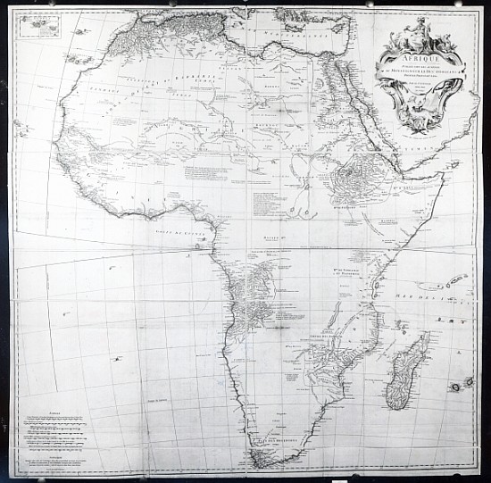 Map of Africa; engraved by Guillaume Delahaye von French School