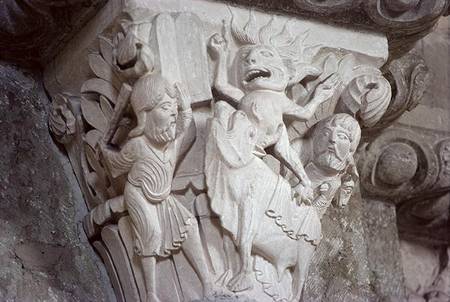 Moses and the Golden Calf, capital relief von French School