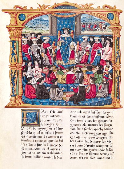 Ms 18 Fol.66v Louis XI Begins the War against Charles le Temeraire, Duke of Burgundy, from the Memoi von French School