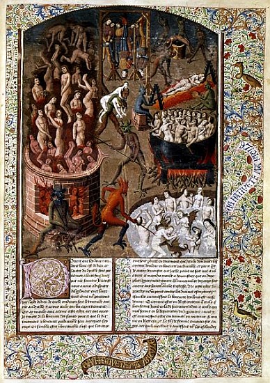 Ms 246 f.383r Hell, from the French translation of ''De Civitate Dei'' by St. Augustine of Hippo (35 von French School