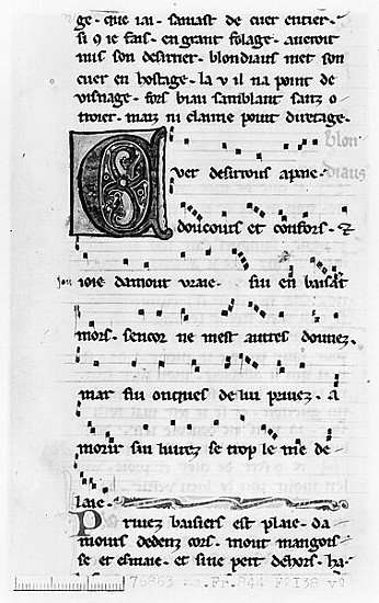 Ms.Fr 844 fol.138v Song Blondel de Nesles (late 12th century) von French School