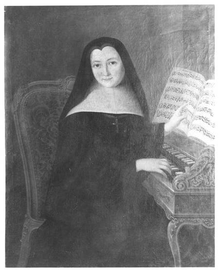 A Nun from the Abbaye de Montmartre Teaching the Harpsichord von French School