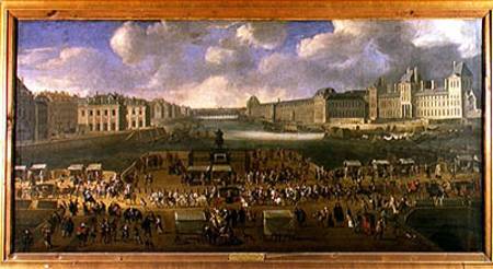 The Pont-Neuf with a procession von French School