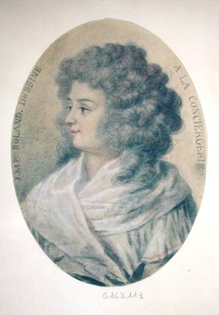 Portrait of Jeanne-Marie Roland de la Platiere (nee Philippon) (1754-93) at the Conciergerie von French School
