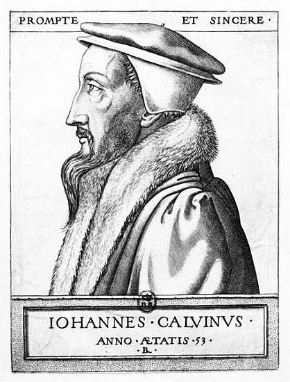 Portrait of John Calvin (1509-64) aged 53 von French School