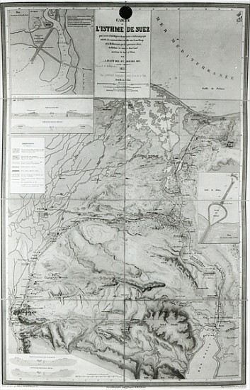 Preparatory Map of the Suez Canal von French School