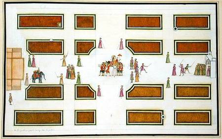Presentation of Gentil by Nawab Shuja ud-Daula to Emperor Shah Alam in Angur Bagh from 'The Gentil A von French School