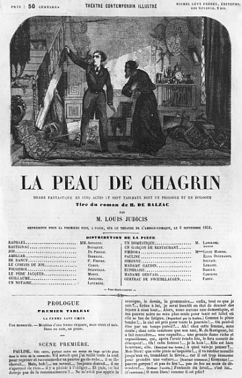 Raphael de Valentin and the shopkeeper, illustration from ''La Peau de Chagrin'', drama adapted from von French School