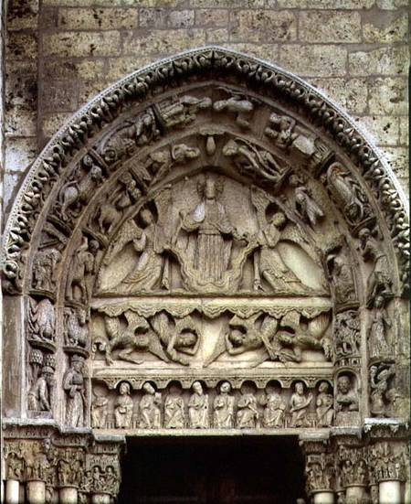 The Royal Portal, north door, tympanum depicting the Ascension von French School
