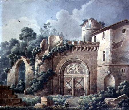 A Ruined Castle von French School