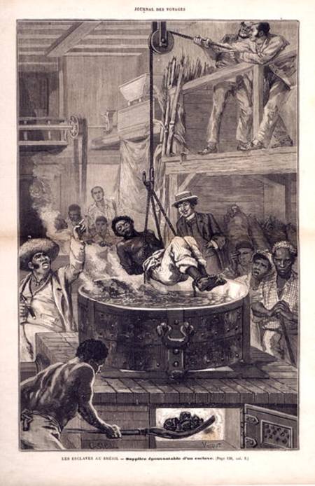 Slaves in Brazil: The Terrible Torture of a Slave, from 'Journal des Voyages' von French School